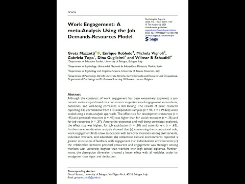 Work Engagement A Meta Analysis form the Job Demands-Resource Model