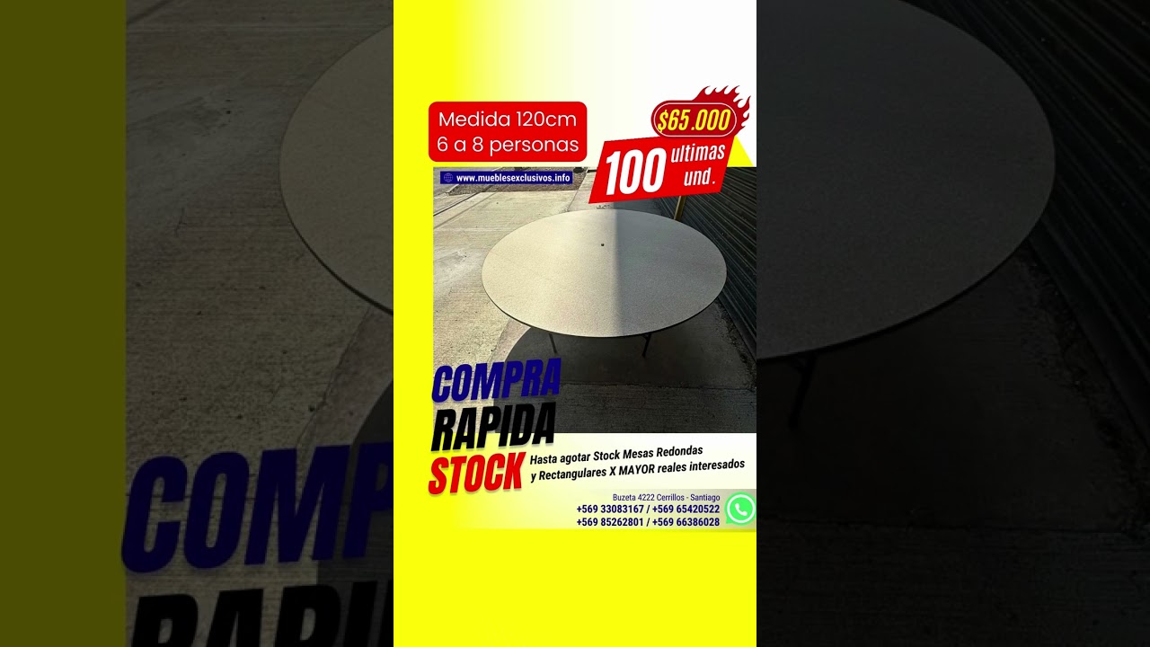 MESAS Redondas, Rectangulares para EVENTOS Y AUDITORIOS🥳🥳🥳🥳