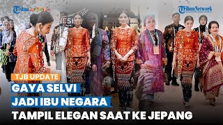 Pesona Selvi Ananda Jadi Ibu Negara, Tampil Anggun Berkebaya Oranye saat Kunjungan Kerja ke Jepang