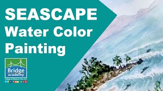 Watercolor seascape painting in English | Watercolor Painting for beginners