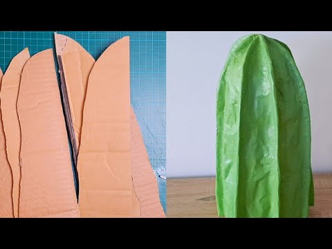 DIY CARDBOARD CACTUS DECORATION FOR HOME / PARTY | Fiesta Themed Party Decor | Cardboard Succulent