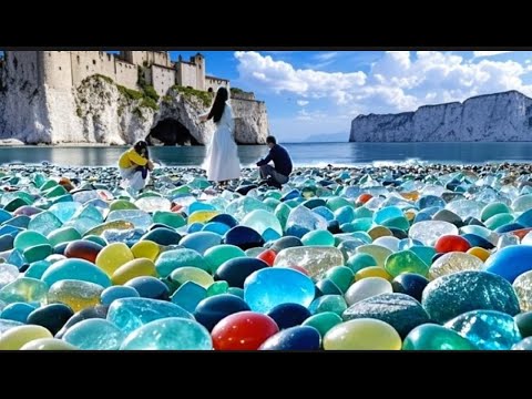 Royal clams. Noble purple pearl oysters. Crystal balls and agates all over the beach
