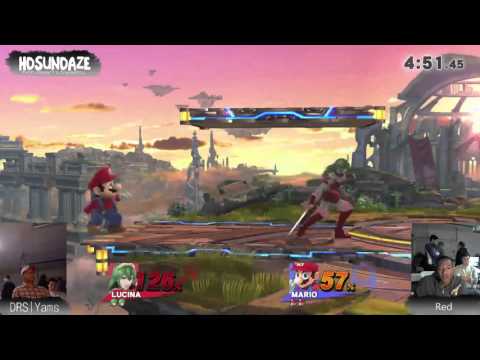 DRS|yams [Lucina] vs Red [Mario] - HD Saturdaze Vol 1 Smash 4 Wii u