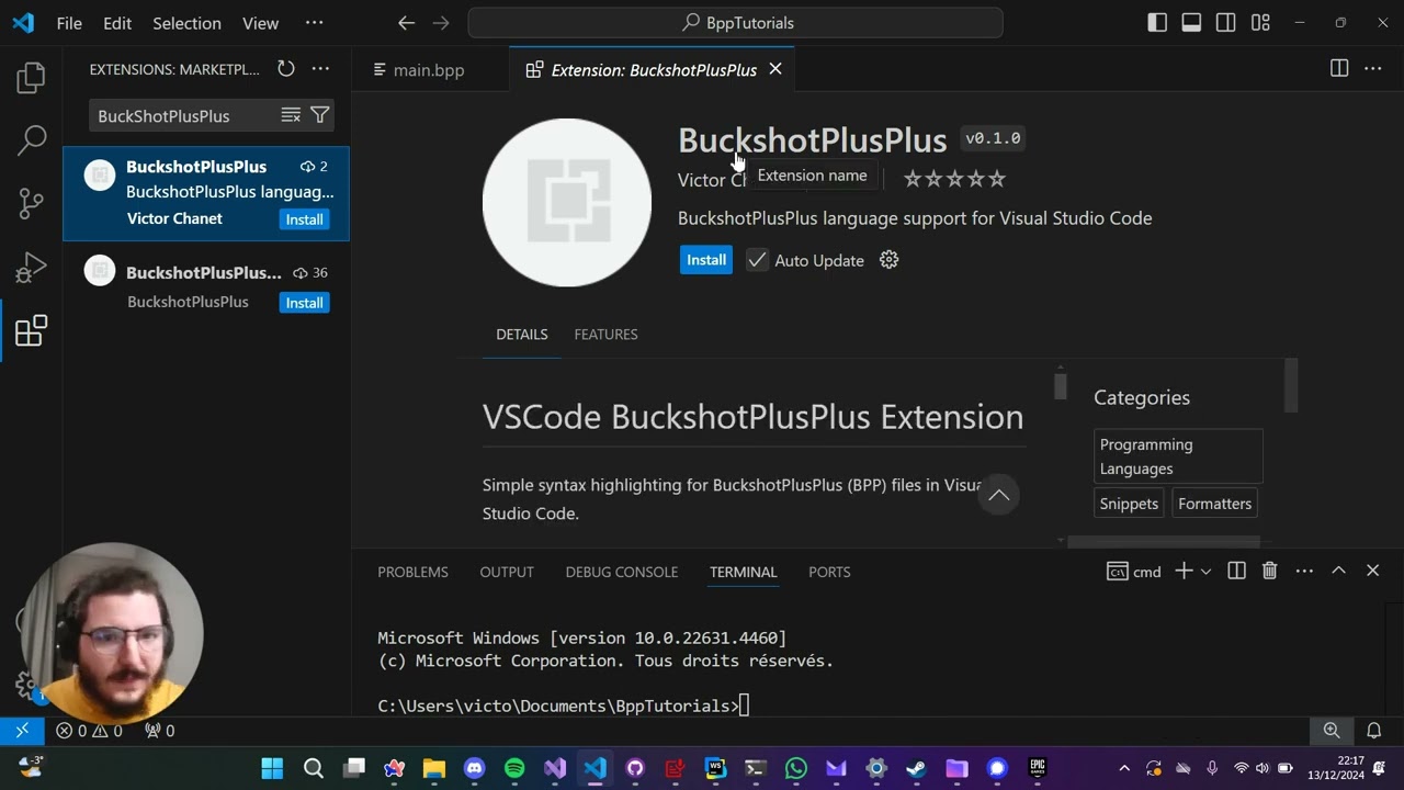 Enabling Syntax Highlighting in VS Code for BuckShotPlusPlus (bpp)