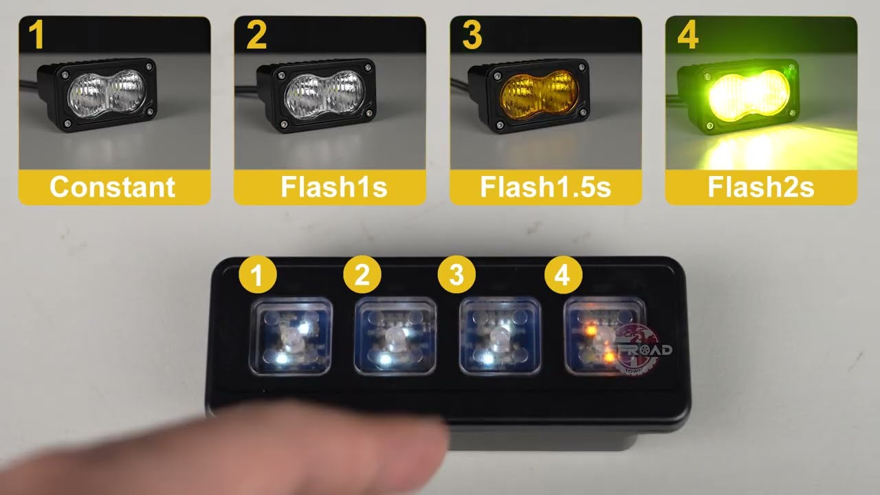 4 GANG SWITCH PANEL 4 LIGHT MODES - Video 1