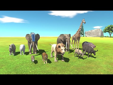 MODERN MAMMALS WITH LION VS FACTION - Animal Revolt Battle Simulator