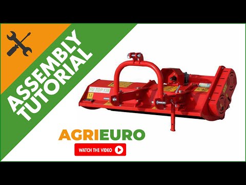 AgriEuro Fu TOP 138 M tractor flail mower- light series - 20 hammer flails - Assembly tutorial