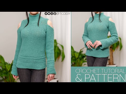 , title : 'How to Crochet: Cold Shoulder Mock Neck Top | Pattern & Tutorial'
