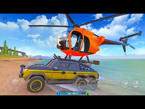 US Army Huge Helicopter 6x6 Monster Truck and Sea Airplane Flying Simulator - Android Gameplay.