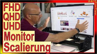 Monitor einstellen & scalieren [ FHD QHD UHD ] Auflösung & Hertz einstellen - HDMI Display Port OSD