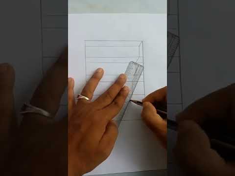 how to draw 3d steps in a Hole#shorts