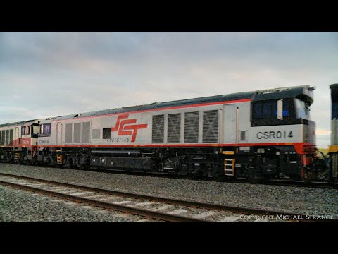 New Diesel Locomotive CSR014 On 5PM9 SCT Freight Train (24/10/2021) - PoathTV Australian Railways