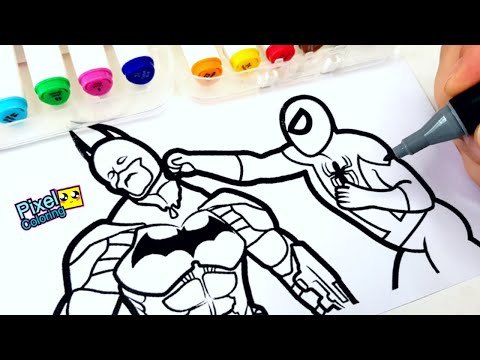 SPIDER-MAN vs. BATMAN  (EPIC BATTLE!) - Coloring Pages