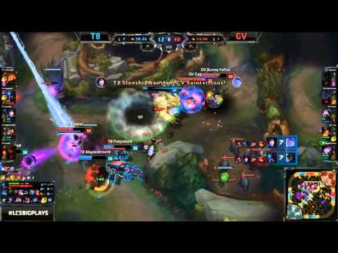 Insane Zoning Teamfight - T8 vs GV Game 1 (NA LCS Spring 2015)