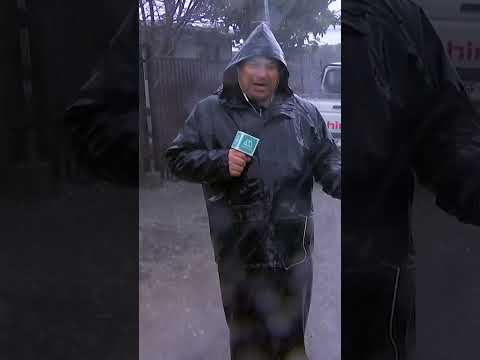 Lluvia torrencial y granizos en Penco