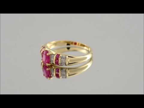 9ct Gold Ruby And Diamond Dress Ring - D7302