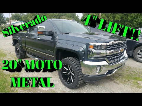 Ready Lift Kit : 2018 Chevy Silverado LTZ 1500, 4" lift, Moto Metal rims, Riveted Fender Flares