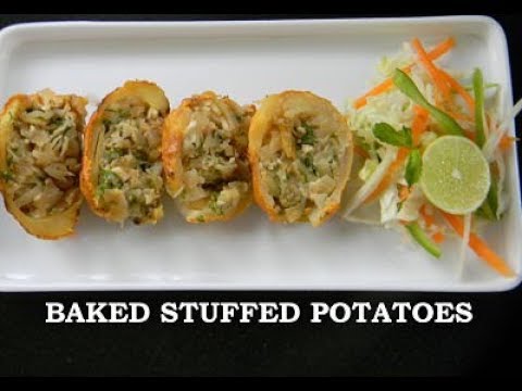 Baked Stuffed Potato Recipe | Party Starter | Food Fiestaa