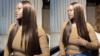 IT'S GIVING WINTER HOT CHOCOLATE 🍫 | 22INCH CHESTNUT BROWN FRONTAL feat CELIE HAIR