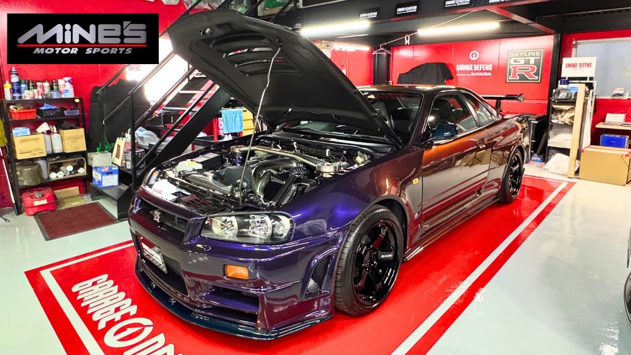WE BUILT A SUPER SPECIAL GT-R! 1-1 MINES MNPIII SKYLINE GT-R R34 VSPEC! GARAGE YOSHIDA / MINES