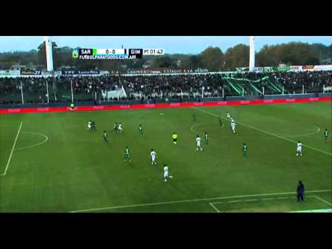 Meza se lo perdió dos veces. Sarmiento 0 - Gimnasia 0. Fecha 12. Primera División 2015. FPT.