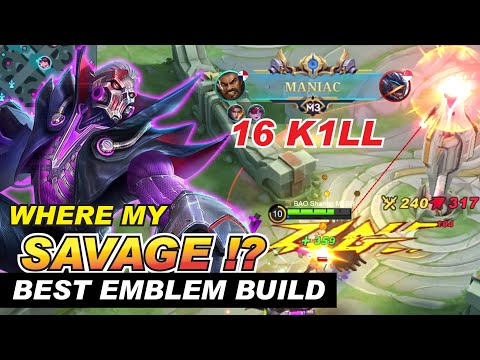 ROGER MANIAC EMBLEM SET and BEST BUILD ( Cyborg Werewolf Epic Skin Gameplay ) 2022