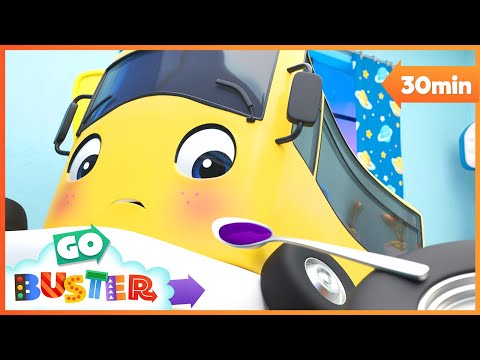 Buster Gets Sick Song | Go Buster | Baby Cartoon | Kids Video