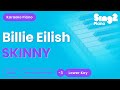 Billie Eilish SKINNY Lower Key Piano Karaoke
