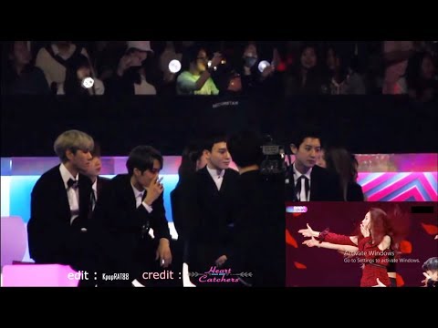 171201 EXO(엑소) Jooheon(호준) Vernon(버논) etc. reaction to SUNMI&TAEMIN - Gashina @MAMA