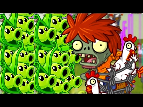 Plants vs Zombies 2: ALL PEASHOOTER Power-Up vs CHICKEN ZOMBIE!! (PINATA PARTY Gameplay)