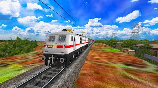 WAP7 WITH LHB RAJDHANI EXPRESS GAMEPLAY PURVANCHAL V4 MSTS INDIAN TRAIN SIM PC #mstslive
