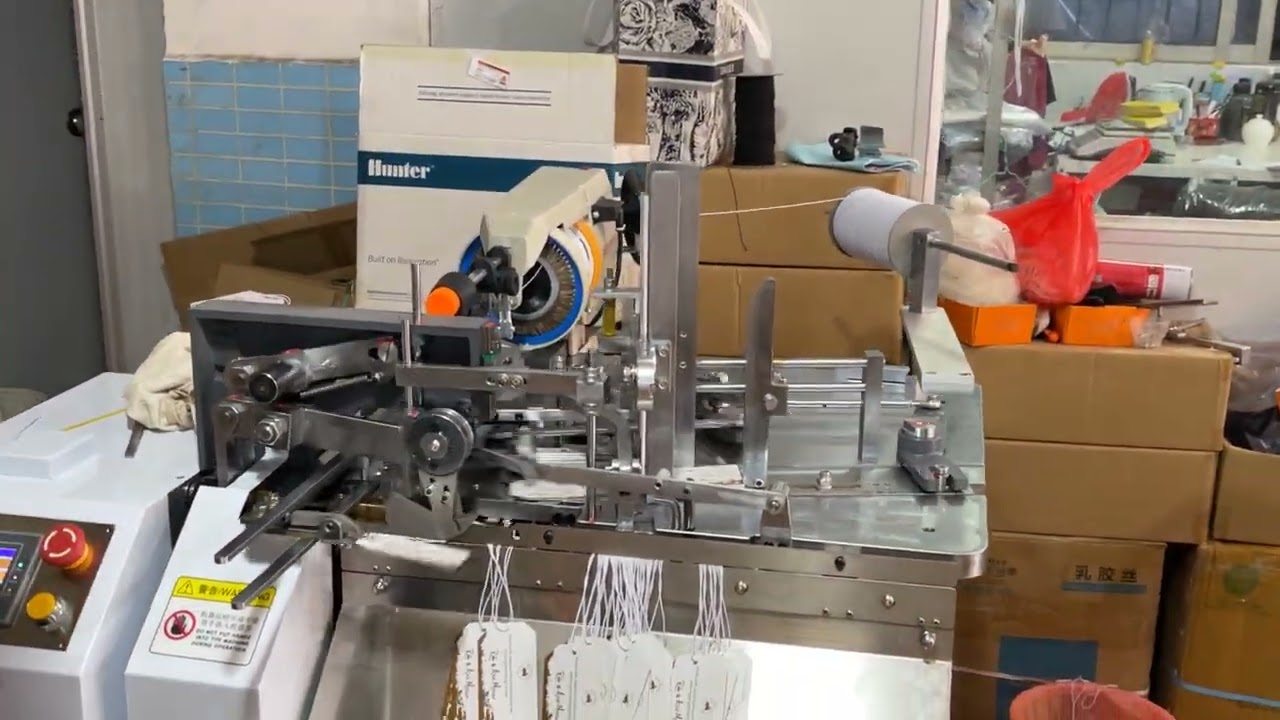 High-Speed Full Automatic Hangtag Stringer Machine Elastic Thread for Labeling