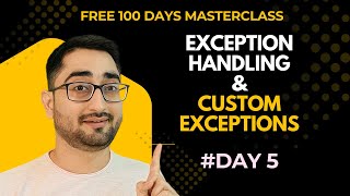 [DAY 5] HINDI Java Exception Handling Full Tutorial | try-catch, throw, throws, Custom Exceptions