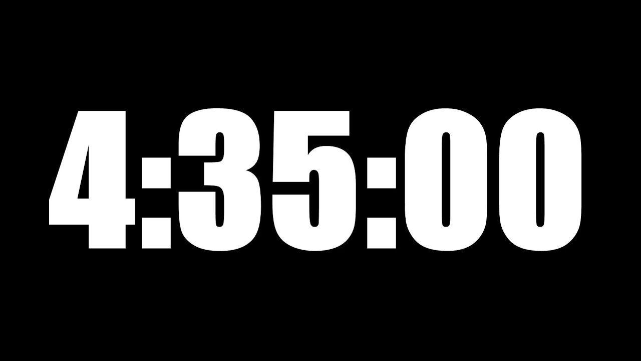4 HOUR 35 MINUTE TIMER • 275 MINUTE COUNTDOWN TIMER ⏰ LOUD ALARM ⏰