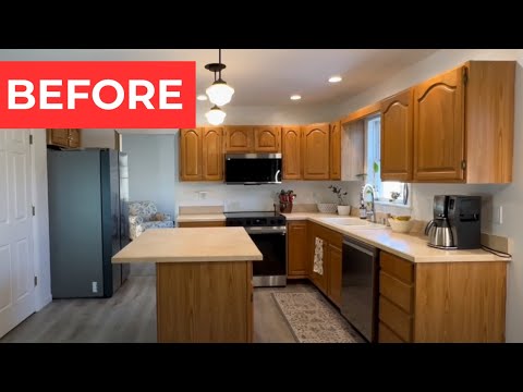 People with dated cabinets are FLIPPING over this genius kitchen makeover idea!