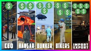 GTA Online Business Guide - TOP 5 Best Business To Buy! (CEO VS Import/Export VS Bikers VS Bunkers)