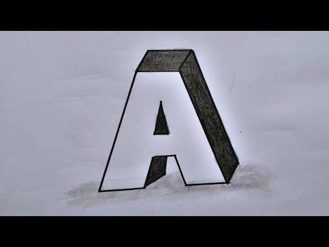 Very Easy!! How To Drawing 3D Floating Letter "A" #2 - Anamorphic Illusion - 3D Trick Art on paper