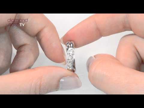 E3436Y-HD - 9K White Gold Diamond Crossover Ring