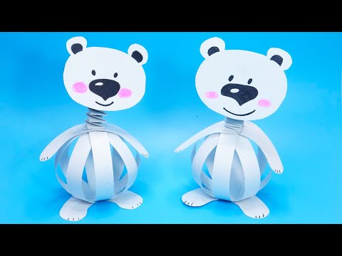 DIY christmas How to make paper bear Easy paper crafts Moving paper toys