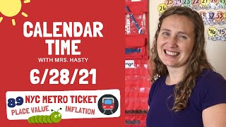 Download Lagu June 28, 2021 - Calendar Time, daily math, learning fun! - Learn at home Thumbnail