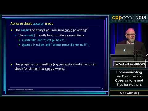 CppCon 2018: Walter Brown “Communicating via Diagnostics: Observations and Tips for Authors”