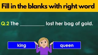 Fill in the blanks English  grammar quiz ( noun &amp; gender ) test level: easy