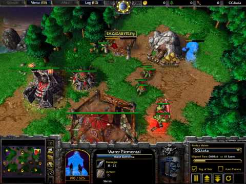 WarCraft 3 Fly vs Th000 on Echo Isle Part 1