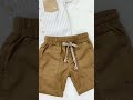 Conjunto Camisa Branca Listrada Com Short Marrom C/ Cordão