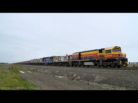 SSR 5GK6 Grain Train With BRM001, 48s34, C505, RL304 & RL301 - PoathTV Australian Trains & Railways