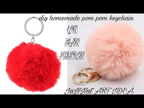 DIY PLUSH POM POM KEY CHAIN IDEA - BEST KEYCHAIN EVER!