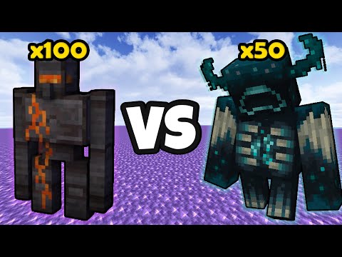 INSANE 100 NETHERITE VS 50 WARDEN BATTLE 😱