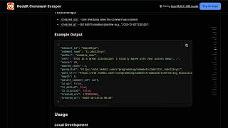 Reddit Comment Scraper — Apify Actor Walkthrough