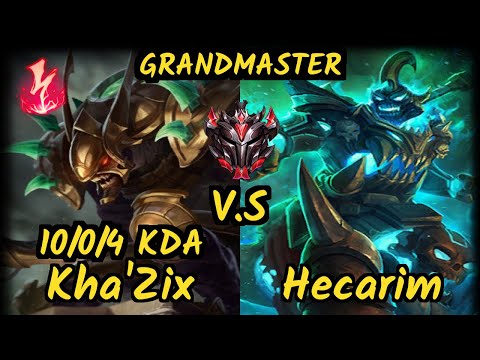 MSF Maxlore (KHA'ZIX) vs HECARIM - 10/0/4 KDA JUNGLE GAMEPLAY - EUW Ranked GRANDMASTER