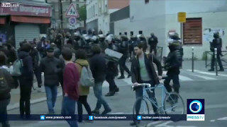 French Police Clash With Anti Capitalist Protesters In Paris